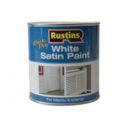 Rustins WHISW1000 Quick Dry White Satin Paint 1 Litre