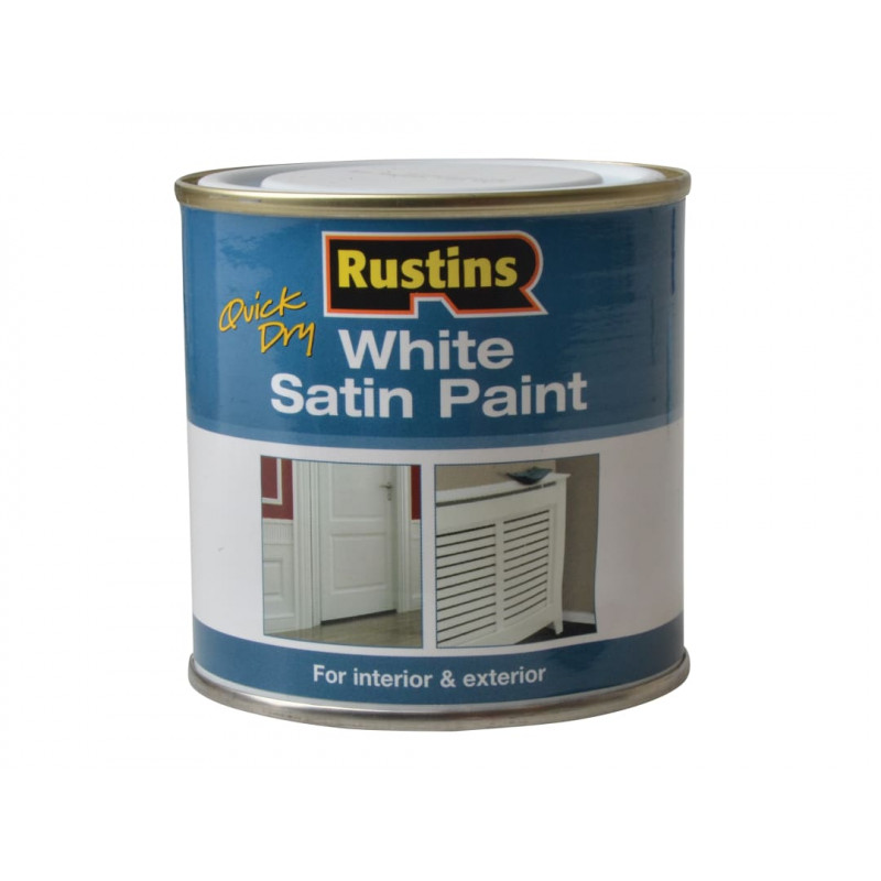 Rustins WHISW250 Quick Dry White Satin Paint 250ml Rustins WHISW250 Quick Dry White Satin Paint 250ml