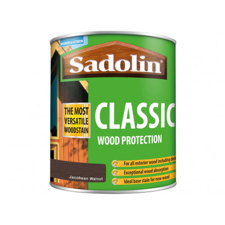 Sadolin 5028465 Classic Wood Protection Jacobean Walnut 1 litre