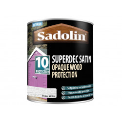 Sadolin 5028825 Superdec Opaque Wood Protection Super White Satin 1 litre