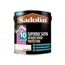 Sadolin 5028826 Superdec Opaque Wood Protection Super White Satin 2.5 litre