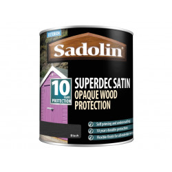 Sadolin 5028828 Superdec Opaque Wood Protection Black Satin 1 litre