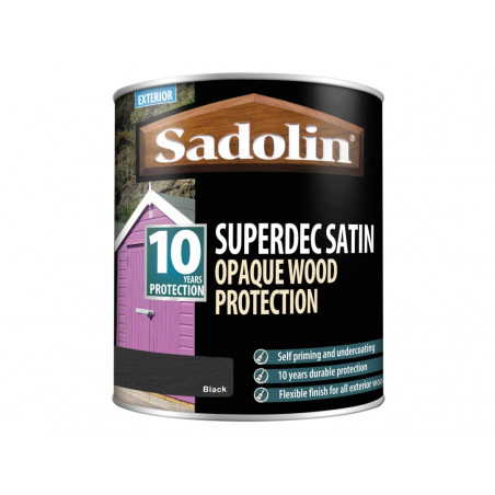 Sadolin 5028828 Superdec Opaque Wood Protection Black Satin 1 litre