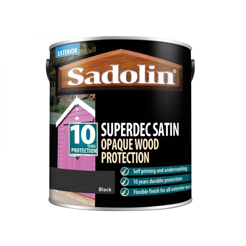 Sadolin 5028829 Superdec Opaque Wood Protection Black Satin 2.5 litre Sadolin 5028829 Superdec Opaque Wood Protection Black Satin 2.5 litre