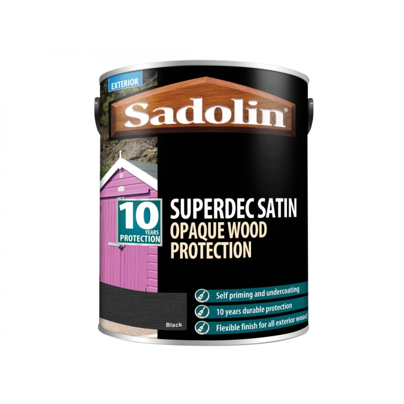 Sadolin 5028830 Superdec Opaque Wood Protection Black Satin 5 litre Sadolin 5028830 Superdec Opaque Wood Protection Black Satin 5 litre