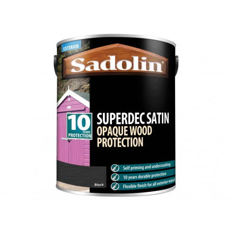 Sadolin 5028830 Superdec Opaque Wood Protection Black Satin 5 litre