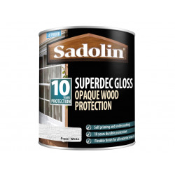 Sadolin 5028850 Superdec Opaque Wood Protection Super White Gloss 1 litre