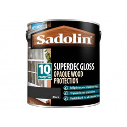 Sadolin 5028854 Superdec Opaque Wood Protection Black Gloss 2.5 litre