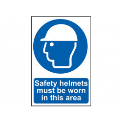 Scan 0002 Safety Helmets Must Be Worn in This Area - PVC Sign 200 x 300mm