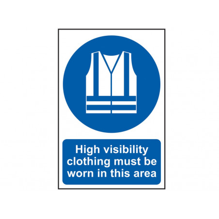 Scan 0022 High Visibility Jackets Must Be Worn In This Area - PVC Sign 200 x 300mm