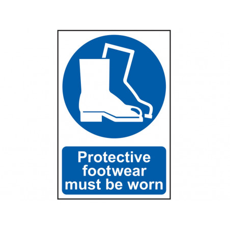 Scan 0016 Protective Footwear Must Be Worn - PVC Sign 200 x 300mm