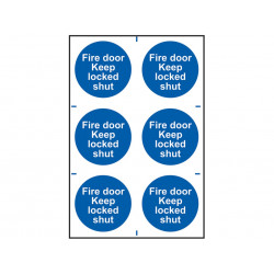 Scan 0153 Fire Door Keep Locked Shut - 6 PVC Signs 100 x 100mm