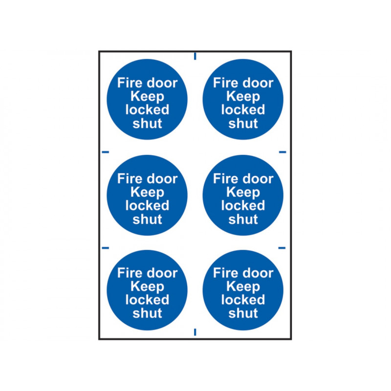 Scan 0153 Fire Door Keep Locked Shut - 6 PVC Signs 100 x 100mm Scan 0153 Fire Door Keep Locked Shut - 6 PVC Signs 100 x 100mm