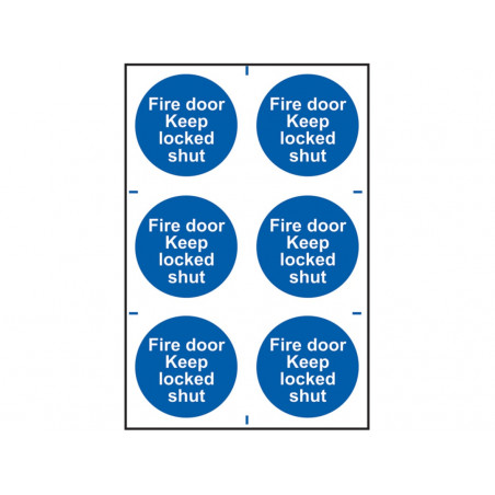 Scan 0153 Fire Door Keep Locked Shut - 6 PVC Signs 100 x 100mm