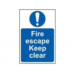 Scan 0158 Fire Escape Keep Clear - PVC Sign 200 x 300mm