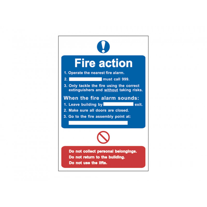 Scan 0165 Fire Action Procedure - PVC Sign 200 x 300mm Scan 0165 Fire Action Procedure - PVC Sign 200 x 300mm