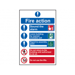 Scan 0178 Fire Action Procedure, Style 2 - PVC Sign 200 x 300mm