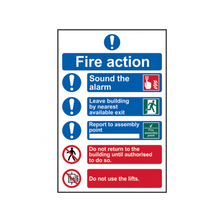 Scan 0178 Fire Action Procedure, Style 2 - PVC Sign 200 x 300mm