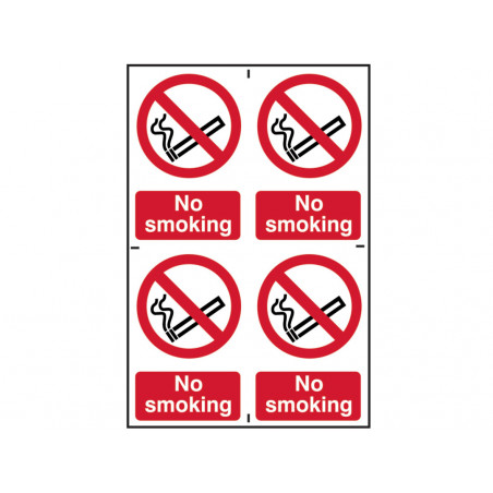Scan 0552 No Smoking - 4 PVC Signs 100 x 150mm