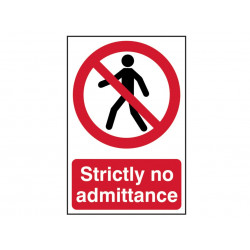 Scan 0608 Strictly No Admittance - PVC Sign 200 x 300mm