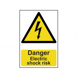 Scan 0750 Danger Electric Shock Risk - PVC Sign 200 x 300mm