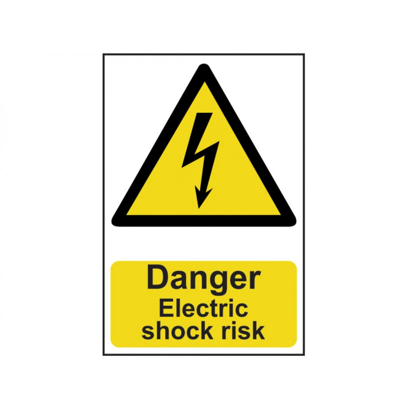 Scan 0750 Danger Electric Shock Risk - PVC Sign 200 x 300mm