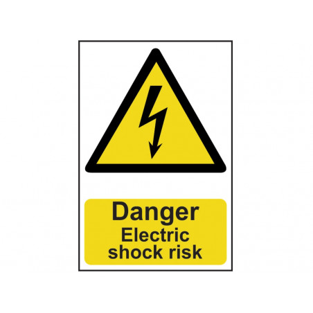 Scan 0750 Danger Electric Shock Risk - PVC Sign 200 x 300mm