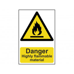 Scan 0901 Danger Highly Flammable Material - PVC Sign 200 x 300mm