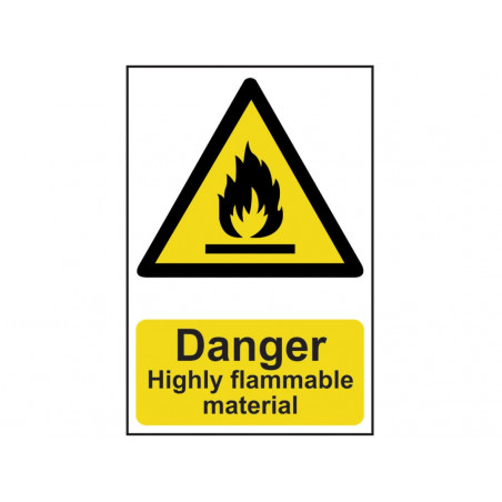 Scan 0901 Danger Highly Flammable Material - PVC Sign 200 x 300mm