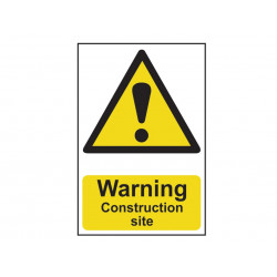 Scan 0958 Warning Construction Site - PVC Sign 200 x 300mm