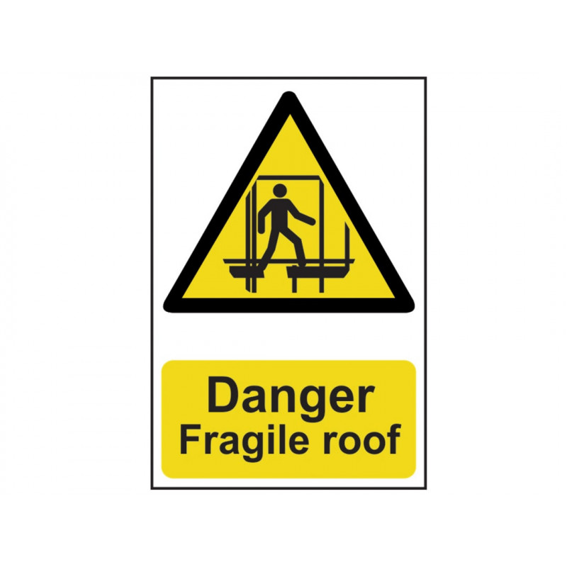 Scan 1104 Danger Fragile Roof - PVC Sign 200 x 300mm Scan 1104 Danger Fragile Roof - PVC Sign 200 x 300mm