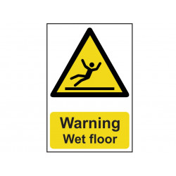 Scan 1107 Warning Wet Floor - PVC Sign 200 x 300mm