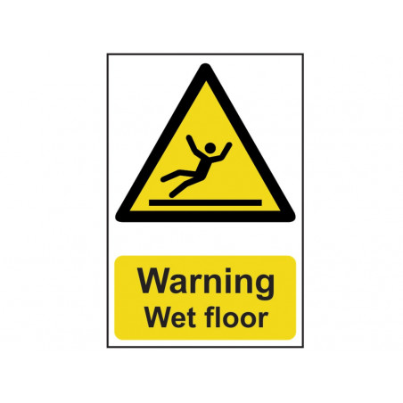 Scan 1107 Warning Wet Floor - PVC Sign 200 x 300mm