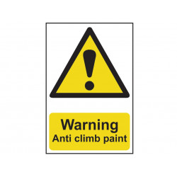 Scan 1113 Warning Anti Climb Paint - PVC Sign 200 x 300mm