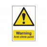 Scan 1113 Warning Anti Climb Paint - PVC Sign 200 x 300mm