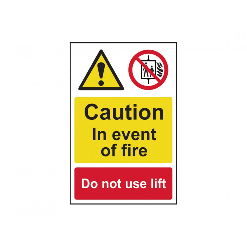 Scan 1180 Caution Event of Fire Do Not Use Lift - PVC Sign 200 x 300mm Scan 1180 Caution Event of Fire Do Not Use Lift - PVC Sign 200 x 300mm