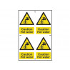 Scan 1309 Caution Hot Water - 4 PVC Signs 100 x 100mm