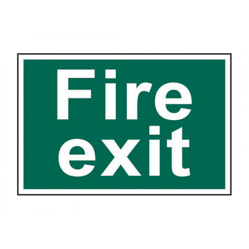 Scan 1502 Fire Exit Text Only - PVC Sign 300 x 200mm Scan 1502 Fire Exit Text Only - PVC Sign 300 x 200mm