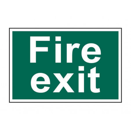 Scan 1502 Fire Exit Text Only - PVC Sign 300 x 200mm