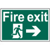 Scan 1504 Fire Exit Running Man Arrow Right - PVC Sign 300 x 200mm
