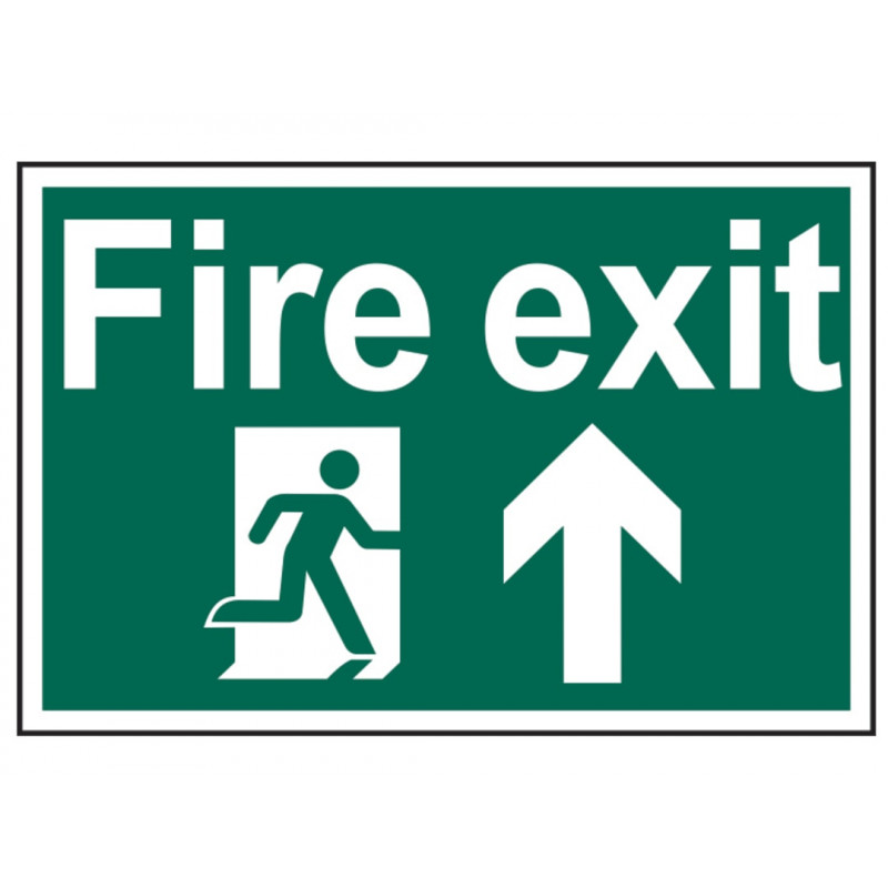Scan 1505 Fire Exit Running Man Arrow Up - PVC Sign 300 x 200mm Scan 1505 Fire Exit Running Man Arrow Up - PVC Sign 300 x 200mm