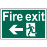 Scan 1506 Fire Exit Running Man Arrow Left - PVC Sign 300 x 200mm