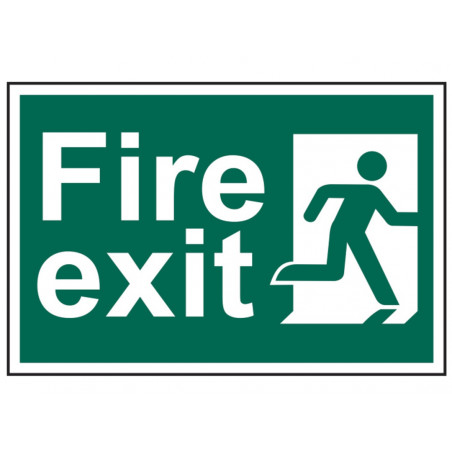 Scan 1507 Fire Exit Man Running Right - PVC Sign 300 x 200mm