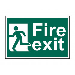 Scan 1508 Fire Exit Man Running Left - PVC Sign 300 x 200mm