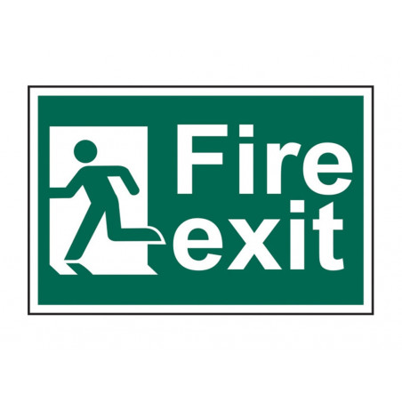 Scan 1508 Fire Exit Man Running Left - PVC Sign 300 x 200mm
