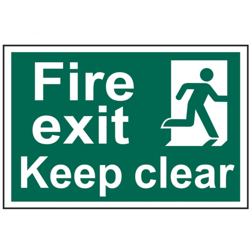 Scan 1513 Fire Exit Keep Clear - PVC Sign 300 x 200mm Scan 1513 Fire Exit Keep Clear - PVC Sign 300 x 200mm