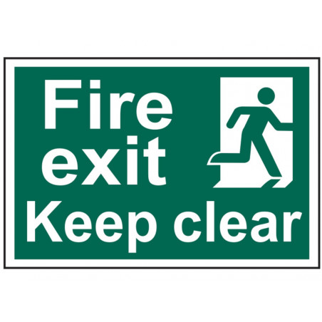 Scan 1513 Fire Exit Keep Clear - PVC Sign 300 x 200mm