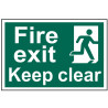 Scan 1513 Fire Exit Keep Clear - PVC Sign 300 x 200mm