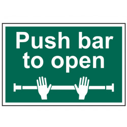 Scan 1523 Push Bar To Open - PVC Sign 300 x 200mm