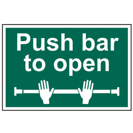 Scan 1523 Push Bar To Open - PVC Sign 300 x 200mm